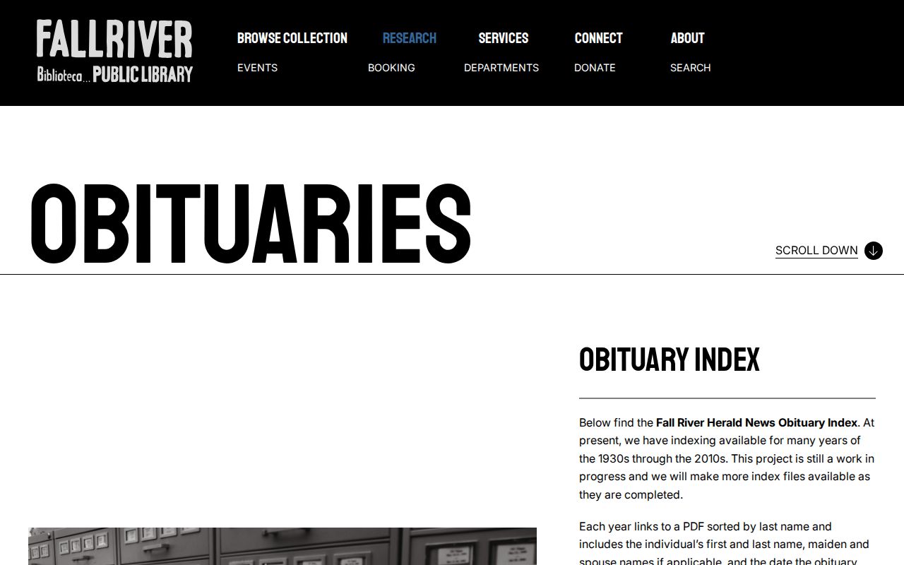 Fall River city directory companion source at the Fall River obituary index