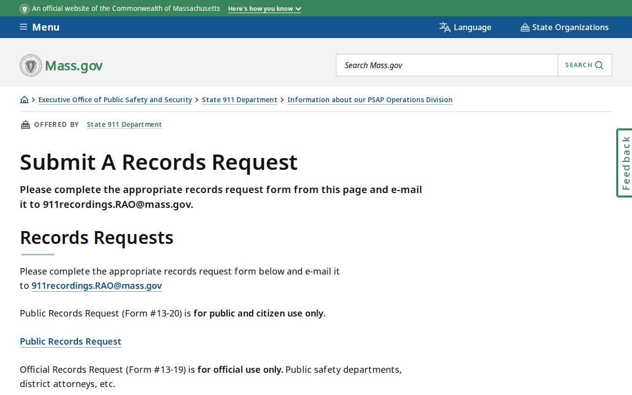 Fall River residents directory reference to Massachusetts public records requests