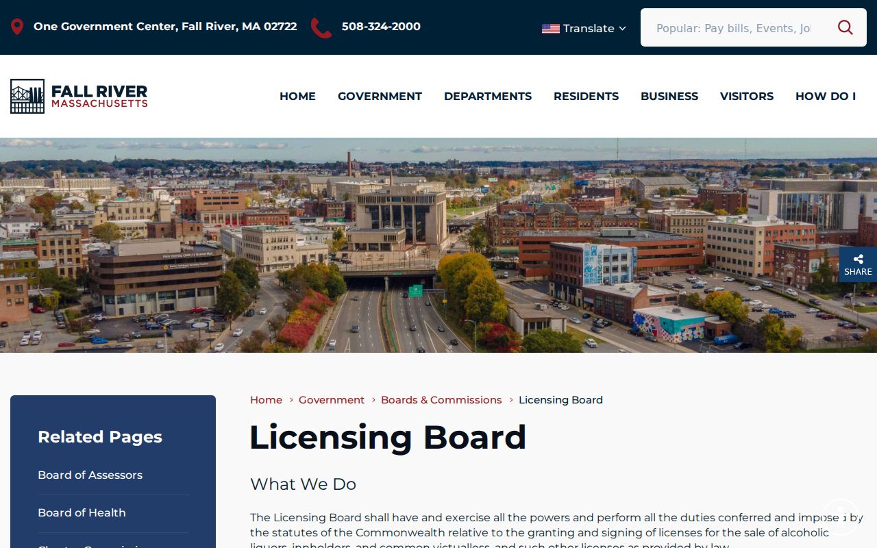 Fall River neighbors Licensing Board information