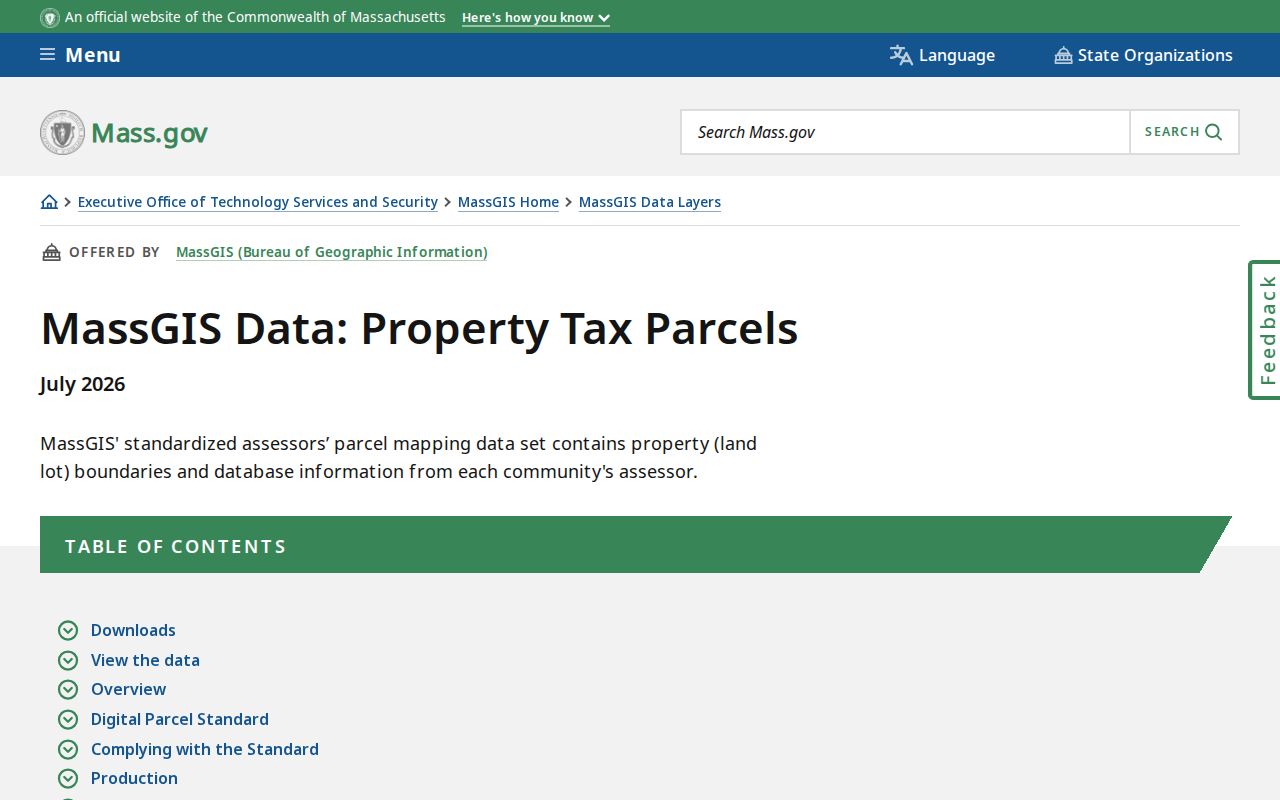 Fall River neighbors MassGIS property tax parcel context