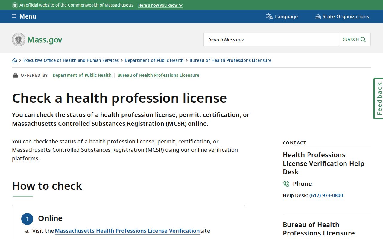 Fall River resident lookup health license search